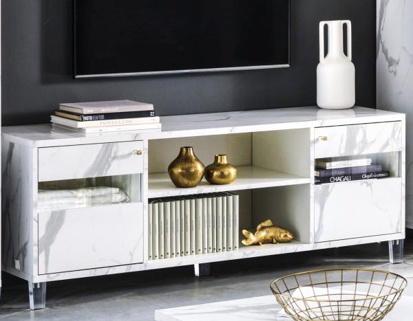 Product photograph of Vittoria White Italian 2 Door Plasma Tv Stand from Choice Furniture Superstore.